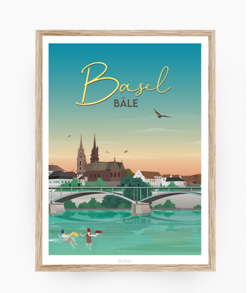 Affiche avec Bâle l'été