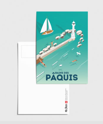 Carte postale du phare des Bains des Pâquis