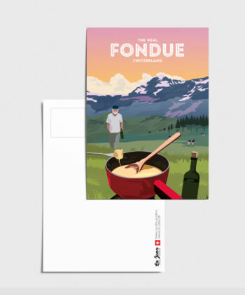 Carte postale d'un caquelon de fondue