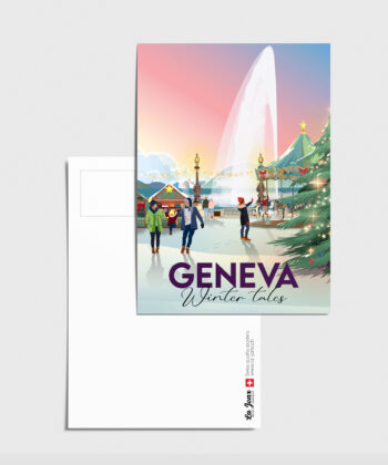 Carte postale du marché de Noël à Genève