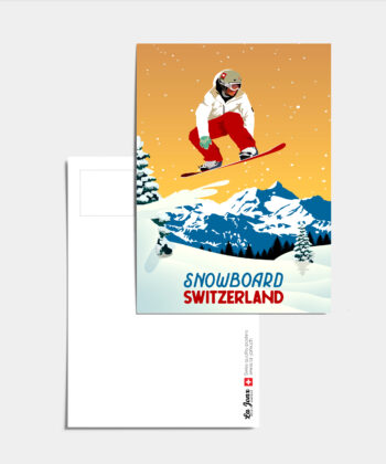 Carte postale d'un snowboardeur qui saute